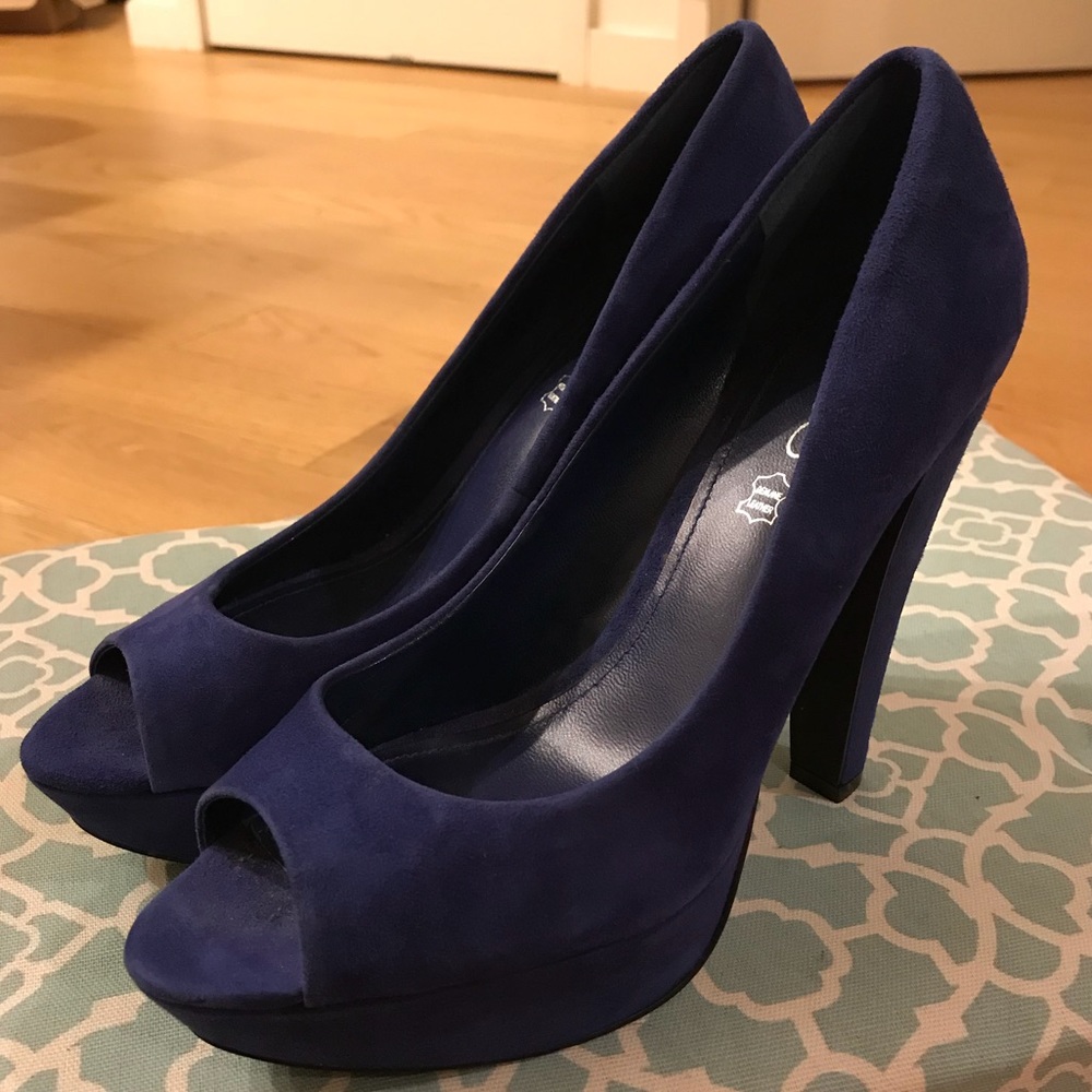 ALDO Royal Blue Genuine Suede Platform Pumps